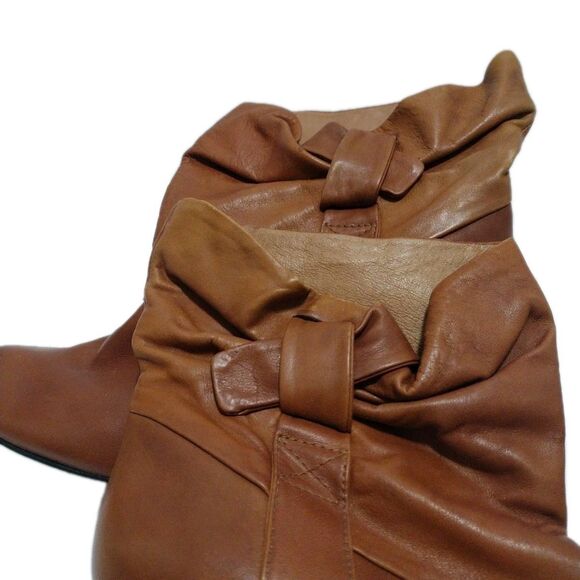 Steve Madden Jess Slouch Ankle Boots 3" Mid Heels 7.5M Brown Pull-On Boho Chic - Picture 4 of 15